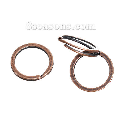 Picture of Iron Based Alloy Keychain & Keyring Round Antique Copper 25mm Dia, 10 PCs