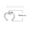 Picture of Ear Cuffs Clip Wrap Earrings Silver Tone Wave 15mm( 5/8") x 14mm( 4/8"), 1 Piece