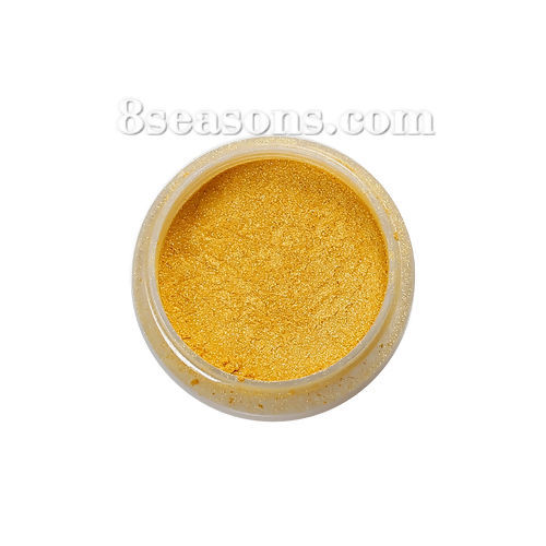 Picture of Resin Jewelry DIY Making Craft Glitter Powder Yellow 30mm(1 1/8") Dia., 1 Piece