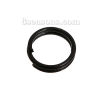 Picture of 500 PCs 6mm Dia., 0.6mm(23 gauge) Iron Based Alloy Double Split Jump Rings Findings For Jewelry Making Black Round