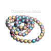 Image de Perles en Hématite Rond Multicolore 6mm Dia, Taille de Trou: 1mm, 40.3cm long, 1 Enfilade (Env. 69 PCs/Enfilade)