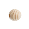 Picture of Natural Hinoki Wood Spacer Beads Round Stripe About 21mm x 20mm, Hole: Approx 6mm, 30 PCs