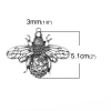 Picture of Zinc Based Alloy Pendants Bee Animal Antique Silver Color Hollow 51mm(2") x 39mm(1 4/8"), 1 Piece