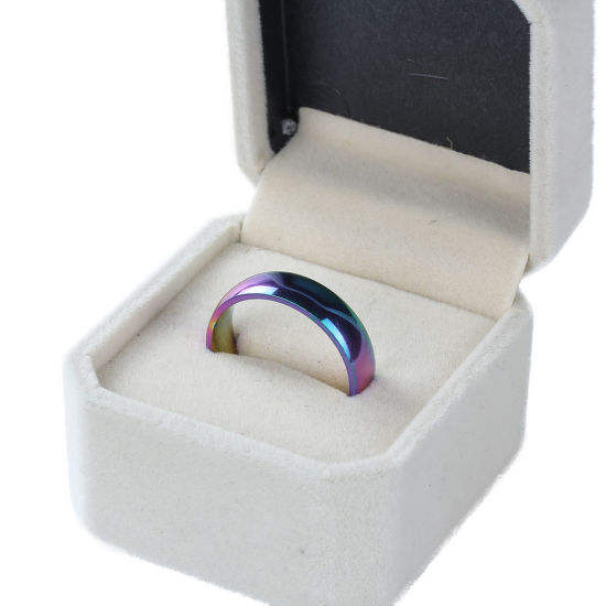 Picture of Stainless Steel Unadjustable Rings Multicolor 17.5mm(US size 7.25), 1 Piece
