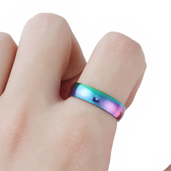Picture of Stainless Steel Unadjustable Rings Multicolor 19.8mm(US Size 10), 1 Piece