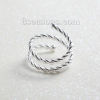 Picture of Brass Cable Twisted Open Rings Silver Plated Spiral 14.9mm( 5/8")(US Size 4), 1 Piece                                                                                                                                                                         