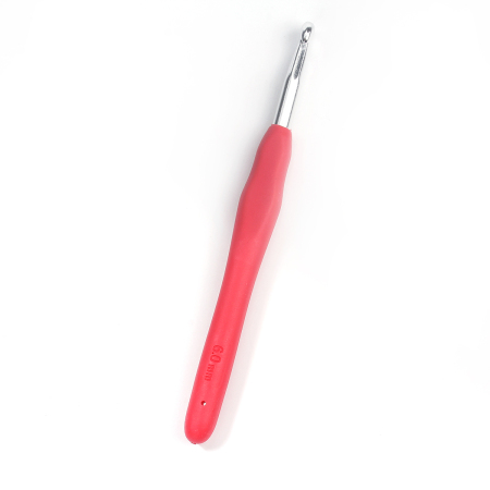6mm TPR Aluminum Crochet Hooks Red 13.9cm(5 4/8") long, 2 PCs