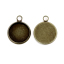 Picture of Brass Charms Round Disc Antique Bronze Cabochon Settings (Fits 12mm Dia.) 18mm( 6/8") x 14mm( 4/8"), 20 PCs