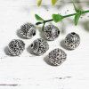 Picture of Zinc Based Alloy Spacer Beads Round Antique Silver Color About 10mm Dia-11mm Dia, Hole: Approx 2.4mm, 5 PCs