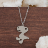Picture of 304 Stainless Steel Necklace Silver Tone Brontosaurus Animal 51.5cm(20 2/8") long, 1 Piece