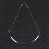 Picture of 304 Stainless Steel Collar Neck Ring Necklace Silver Tone U-shaped 44cm(17 3/8") long, 1 Piece