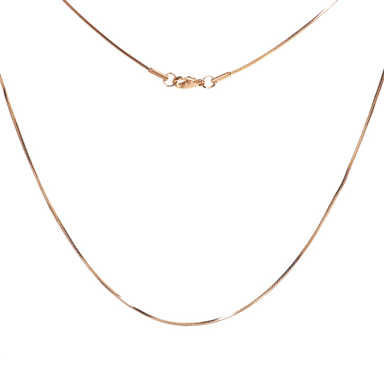 Picture of 1 Piece Eco-friendly Simple Gold Plated 304 Stainless Steel Snake Chain Necklace Unisex 46cm(18.1") long, Chain Size: 1.1mm