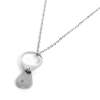 Picture of 304 Stainless Steel Charm Necklace Silver Tone Message " LOVE " Clear Rhinestone 46cm(18 1/8") long, 1 Piece