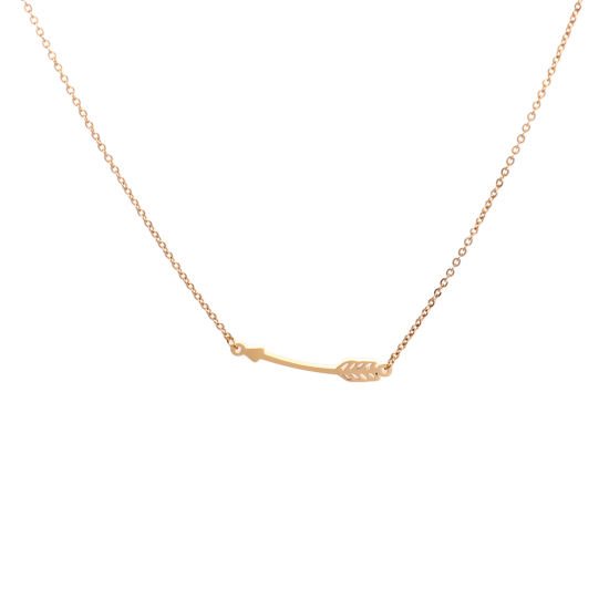 Image de Colliers en 304 Acier Inoxydable Flèche en Métal Doré 45cm long, 1 Pièce