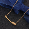 Picture of 304 Stainless Steel Charm Necklace Gold Plated Arrow 45cm(17 6/8") long, 1 Piece