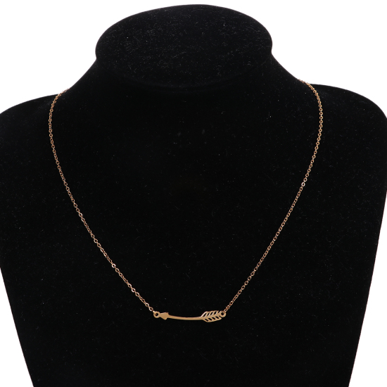 Image de Colliers en 304 Acier Inoxydable Flèche en Métal Doré 45cm long, 1 Pièce