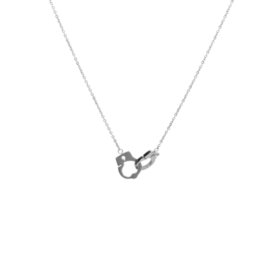 Imagen de 304 Acero Inoxidable Collares Tono de Plata Esposas Transparente Rhinestone 44cm longitud, 1 Unidad