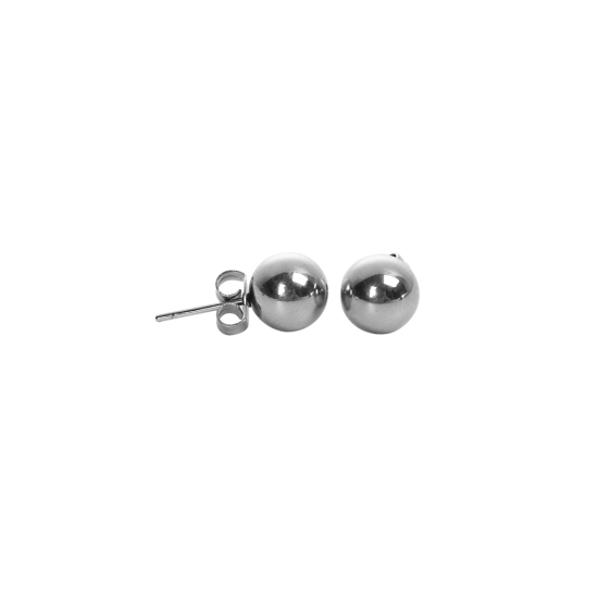 Picture of 304 Stainless Steel Ear Post Stud Earrings Silver Tone Round 12mm( 4/8") x 2mm( 1/8"), Post/ Wire Size: (20 gauge), 1 Pair