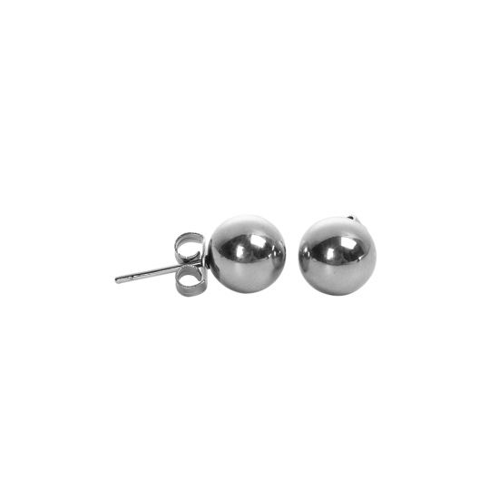 Picture of 304 Stainless Steel Ear Post Stud Earrings Silver Tone Round 13mm( 4/8") x 3mm( 1/8"), Post/ Wire Size: (20 gauge), 1 Pair