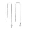 Imagen de 304 Acero Inoxidable Cadena Pendiente Tono de Plata Estrellas de cinco puntos Polvo Estelar 12.5cmlongitud, Post/ Wire: (21 gauge) 1 Par