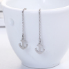 Picture of 304 Stainless Steel Ear Thread Threader Earring Silver Tone Anchor Sparkledust 12.5cm(4 7/8")long , Post/ Wire Size: (21 gauge) 1 Pair
