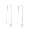 Immagine di 304 Acciaio Inossidabile Catenella a orecchino Tono Argento Palla 12.5cm lungo Filo Dimensione: (21 misura) 1 Paio