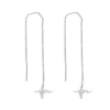 Picture of 304 Stainless Steel Ear Thread Threader Earring Silver Tone Heartbeat/ Electrocardiogram Sparkledust 12.5cm(4 7/8")long , Post/ Wire Size: (21 gauge) 1 Pair