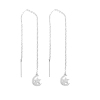 Imagen de 304 Acero Inoxidable Cadena Pendiente Tono de Plata Estrella Luna Polvo Estelar 12.5cmlongitud, Post/ Wire: (21 gauge) 1 Par