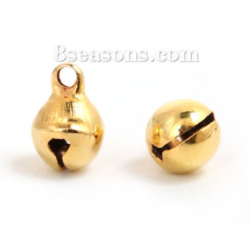 Picture of Brass Charms Bell Gold Plated 9mm( 3/8") x 6mm( 2/8"), 100 PCs                                                                                                                                                                                                