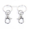 Picture of Zinc Based Alloy Keychain & Keyring Silver Tone 73mm x 30mm, 5 PCs
