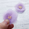 Picture of Tulle Appliques Patches DIY Scrapbooking Craft Flower Purple 38mm(1 4/8") x 38mm(1 4/8"), 3 PCs