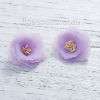 Picture of Tulle Appliques Patches DIY Scrapbooking Craft Flower Purple 38mm(1 4/8") x 38mm(1 4/8"), 3 PCs