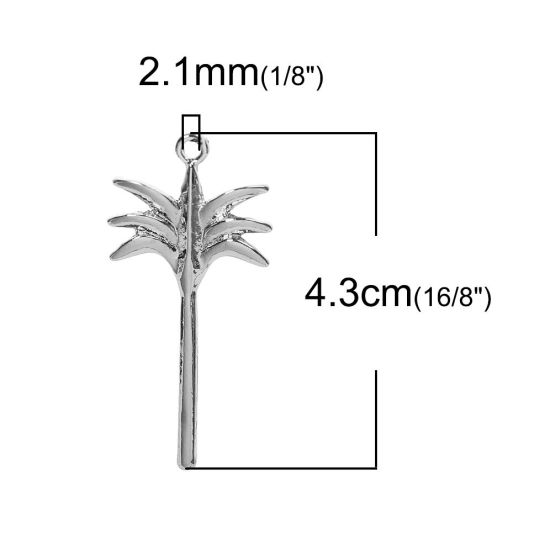 Bild von Zinklegierung Anhänger Palme Vergoldet 43mm x 20mm, 5 Stück