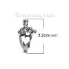 Image de Pendentifs Médaillon Porte Perle de Vœux en Cuivre 3D Pieds Cœur Pouvoir Ouvrir Argent Mat (Taille de Perle Compatible: 8mm) 32mm x 15mm, 1 Pièce