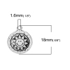 Picture of Zinc Based Alloy Charms Round Disc Antique Silver Color Sun Face 18mm x15mm( 6/8" x 5/8"), 30 PCs