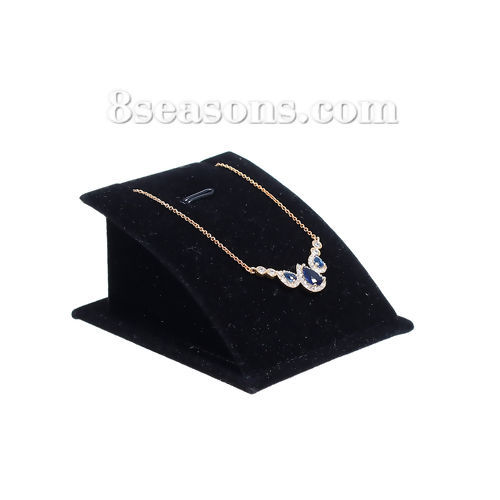 Picture of Velvet Jewelry Displays Rectangle Black 73mm(2 7/8") x 63mm(2 4/8") , 1 Piece