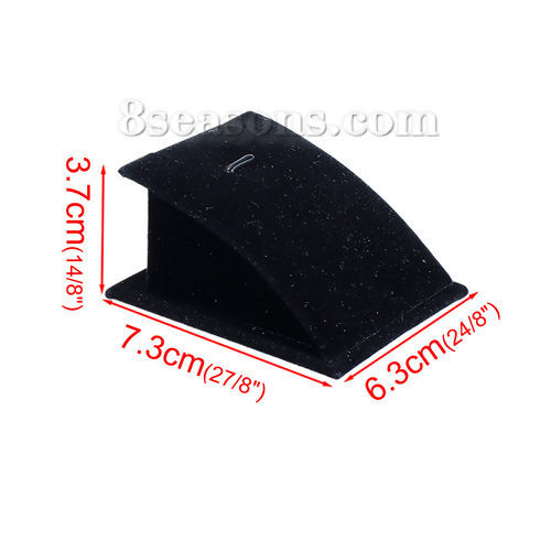 Picture of Velvet Jewelry Displays Rectangle Black 73mm(2 7/8") x 63mm(2 4/8") , 1 Piece