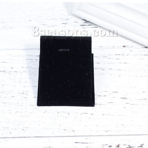 Picture of Velvet Jewelry Displays Rectangle Black 73mm(2 7/8") x 63mm(2 4/8") , 1 Piece