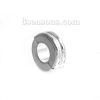 Picture of Zinc Based Alloy Spacer Beads Round Silver Plated Stripe About 6mm Dia, Hole: Approx 2.4mm, 200 PCs