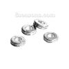 Picture of Zinc Based Alloy Spacer Beads Round Silver Plated Stripe About 6mm Dia, Hole: Approx 2.4mm, 200 PCs