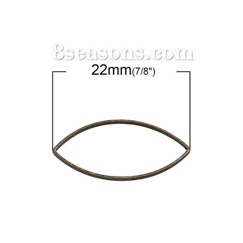 Immagine di 50 Pz Ottone Pendenti Charms Connettori Bronzo Antico Olive 22mm x 11mm