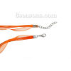 Image de Colliers en Organza & Cordon Ciré Couleur Orange, 45cm Long, 10 Pcs