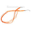Image de Colliers en Organza & Cordon Ciré Couleur Orange, 45cm Long, 10 Pcs