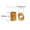 Picture of Zinc Based Alloy Bails For Scarves Cylinder Gold Plated 28mm(1 1/8") x 22mm( 7/8"), 3 PCs