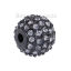 Picture of Zinc Based Alloy Beads Round Gunmetal Clear Rhinestone About 11mm Dia, Hole: Approx 2.4mm, 1 Piece