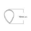 Imagen de Marcos de Cuentas Latón de Gota , Tono de Plata 10mm x 7mm, 50 Unidades