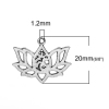 Picture of Zinc Based Alloy Yoga Healing Charms Lotus Flower Antique Silver Color Sahasrara 20mm( 6/8") x 16mm( 5/8"), 50 PCs