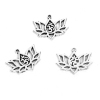 Picture of Zinc Based Alloy Yoga Healing Charms Lotus Flower Antique Silver Color Sahasrara 20mm( 6/8") x 16mm( 5/8"), 50 PCs