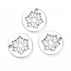 Picture of Zinc Based Alloy Cut Out Charms Round Antique Silver Color Christmas Snowflake 24mm(1") Dia, 20 PCs