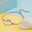 Image de Bracelets Inspirer en 304 Acier Inoxydable Argent Mat Orange Annulaire Gravé Caractère " Dream " 15.5cm long, 1 Pièce